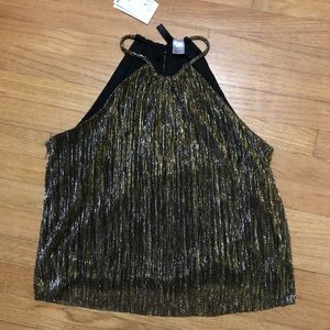 Black/Gold Halter Top
